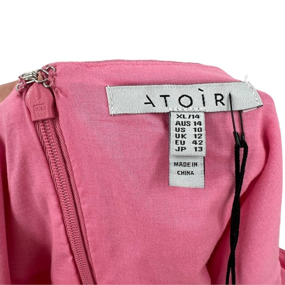 Atoir Womens Madison Mini Dress Primrose Pink US 10 Puff Sleeve Barbiecore - Picture 9 of 13